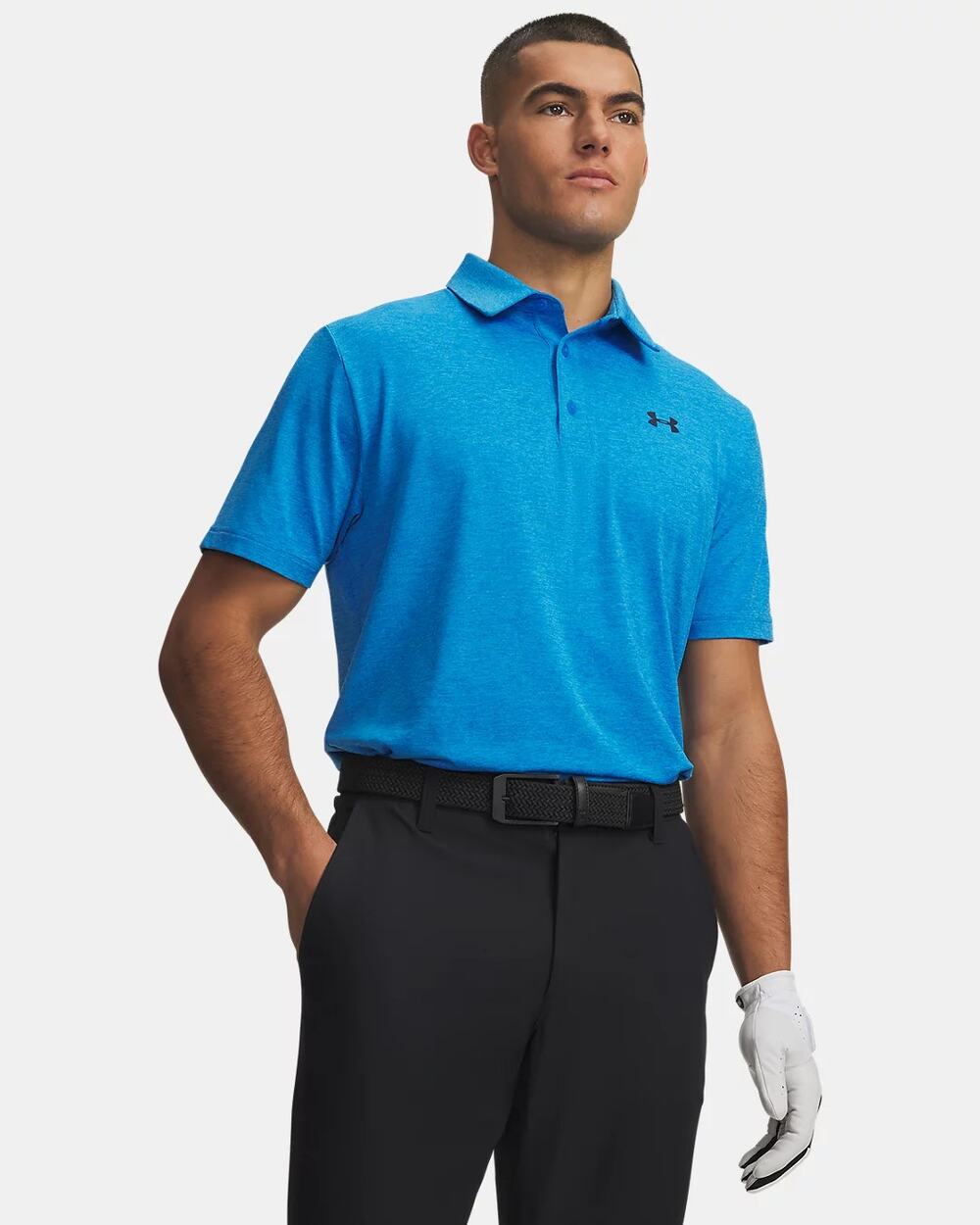 NWT Under Armour UA Playoff Heather Men's Polo in Blue Atlantis size XL